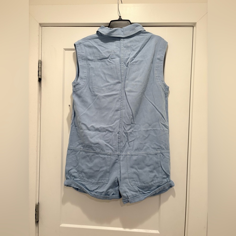 NWT Anthropologie Pilcro Light Blue Sleeveless Button-Up Jumpsuit - Picture 4 of 7